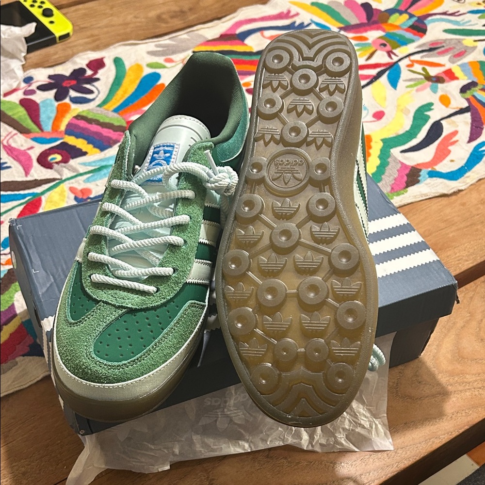 Adidas Green Sneakers with White Stripes
